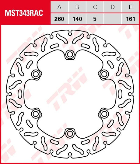 Trw remschijf mst343rac rotor mst343rac rigid