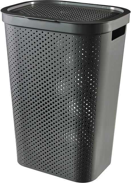 Curver infinity dots wasbox recycled 60 liter antraciet 44x35x60cm