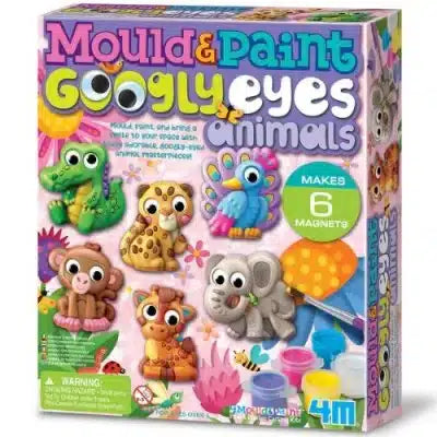 4m knutselen - giet en verf - dieren met wiebeloogjes - 6 sjablonen - creatief speelgoed - 5+