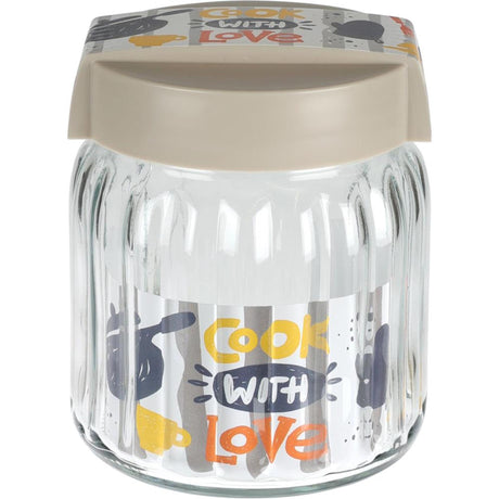 Excellent houseware voorraadpot glas 1l met deksel