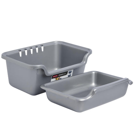 Curver aardappel schilbak 2-delig zilver 40x29,5x24,5cm