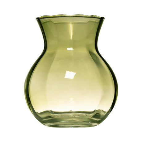 Hakbijl glass yves swirl buikvaas groen ø11xh13cm