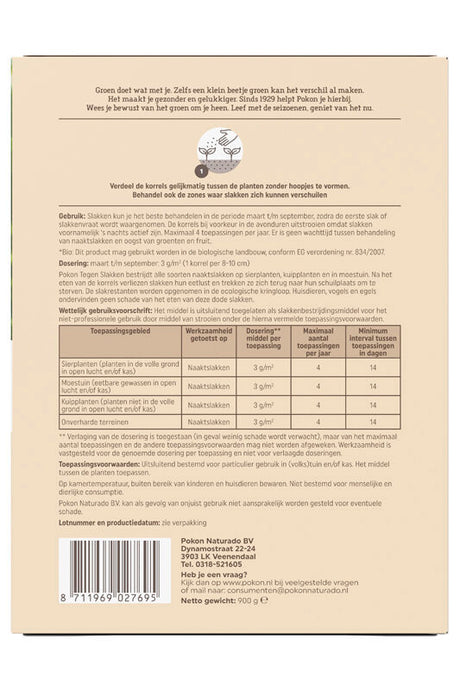 Pokon producten bio tegen slakken korrels 900gr