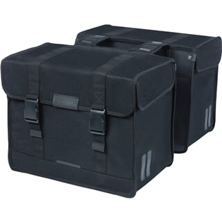Basil Kavan Eco Classic dubbele fietstas - duurzaam organisch canvas - zwart - 68L