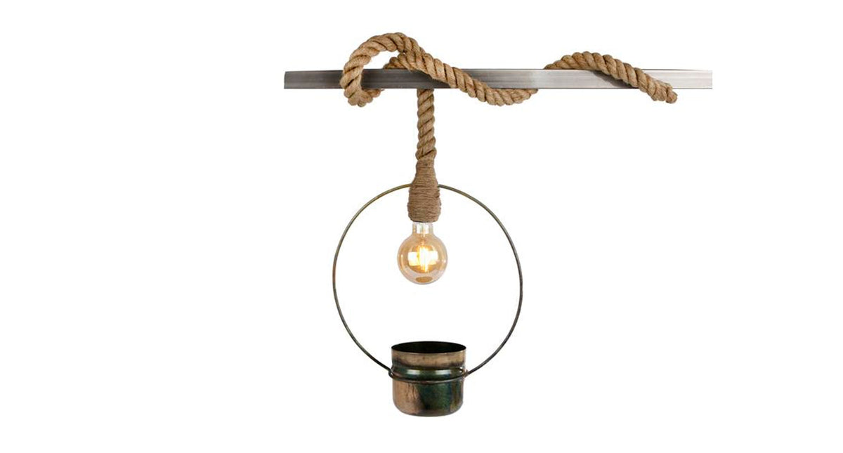 Hanglamp rond luca oud groen metaal 36x30x11cm