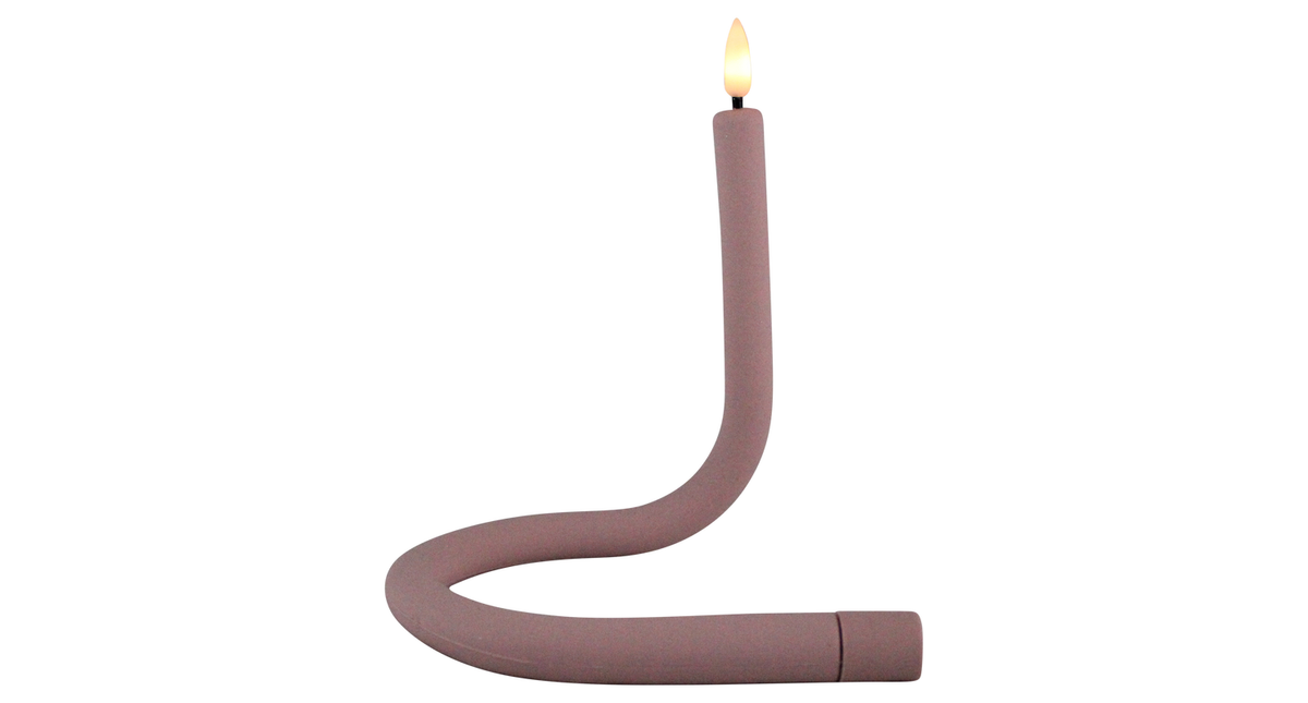 Kaars flex roze glad siliconen 41cm 1xaaa excl. batterij