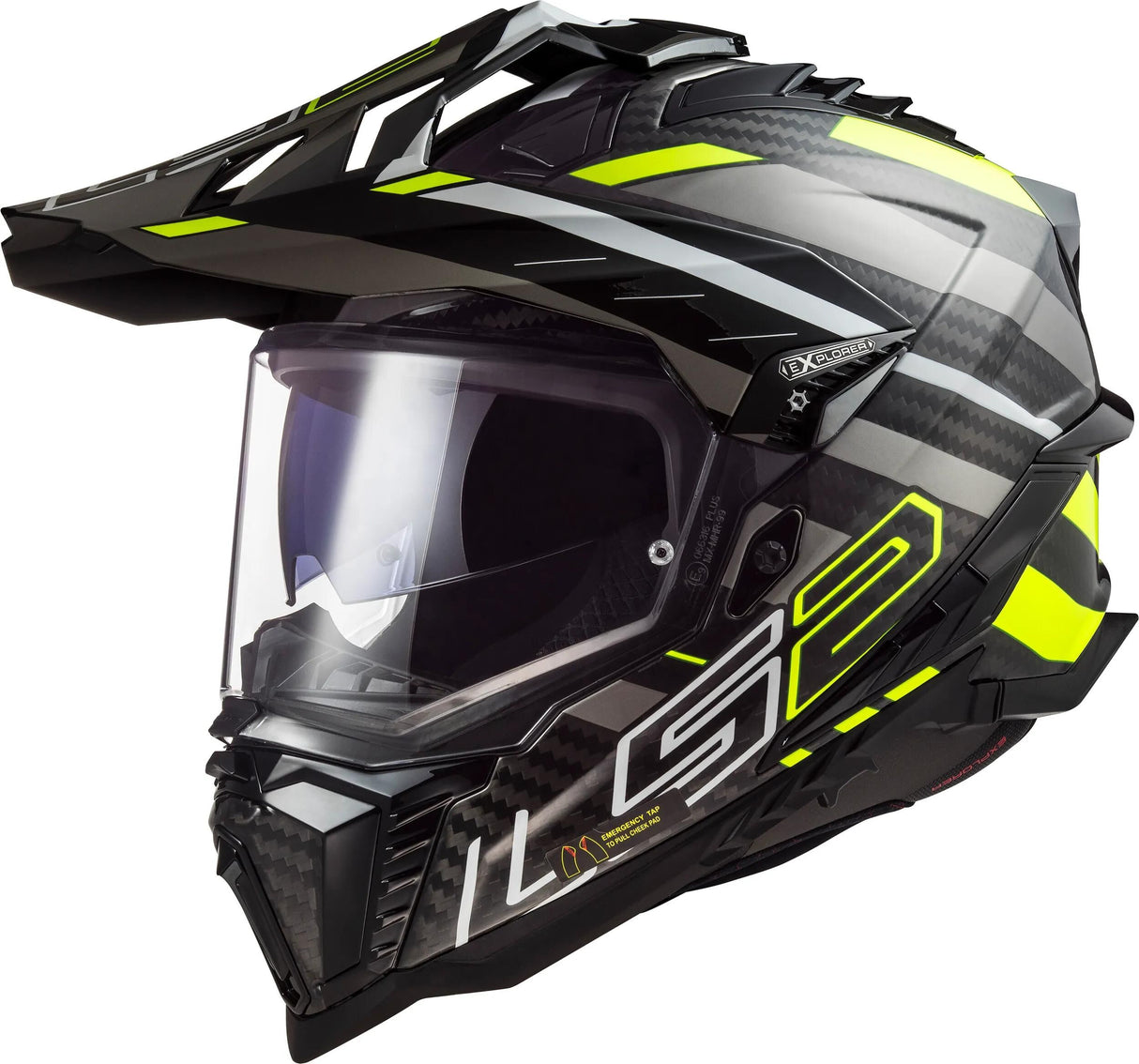 Ls2 endurohelm mx701 explorer carbon edge helmet explorer edge carbon sw ge ti gr. l