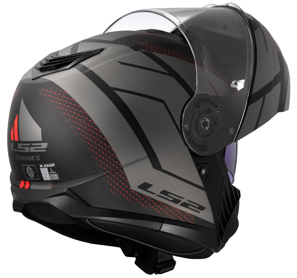 Ls2 klapphelm ff908 strobe ii code helmet strobe ii ff90 code black grey matt l