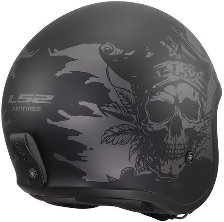 Ls2 jethelm of599 spitfire ii willy helmet of599 spitfire ii willy black grey xxl
