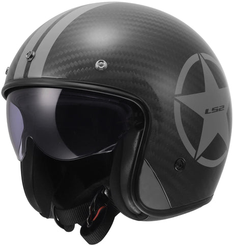 Ls2 jethelm of601 bob ii carbon star helmet of601 bob ii carbon star gray gr. l