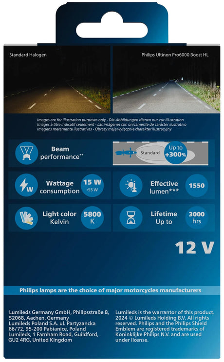 Philips led-scheinwerferlampe ultinon pro6000 boost h7 untinon pro 6000 led booster