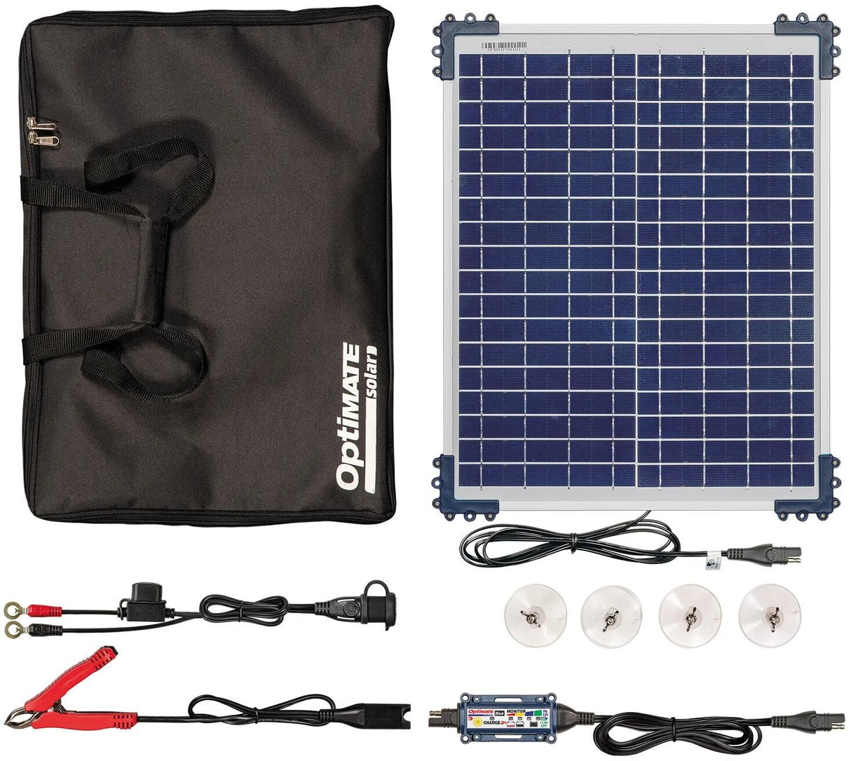 Tecmate batterieladegerät optimate solar duo 20w travel kit optimate charger solar duo 20w