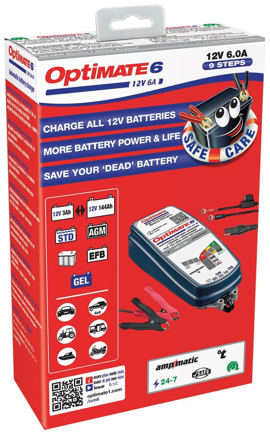 Tecmate acculader optimate 6 ampmatic 6a optimate 6 charger ampmatic 6a