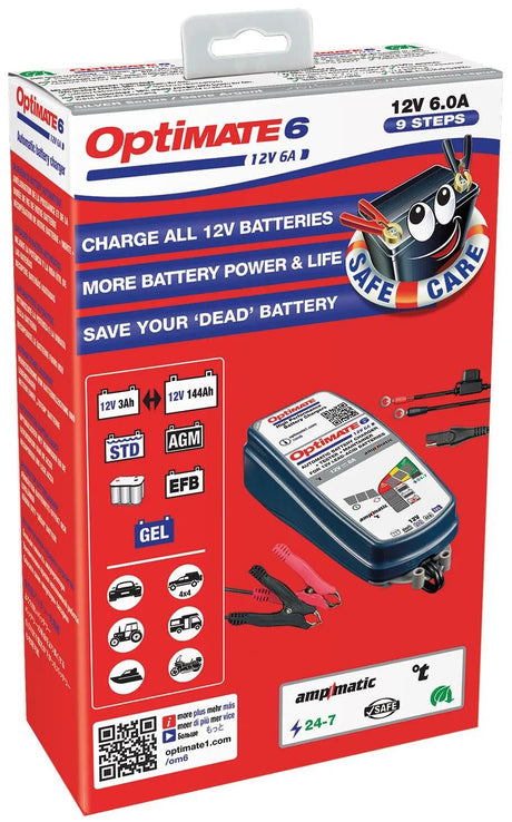 Tecmate acculader optimate 6 ampmatic 6a optimate 6 charger ampmatic 6a