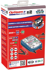 Tecmate acculader optimate 2 duo optimate 2 charger duo 2-seater bench