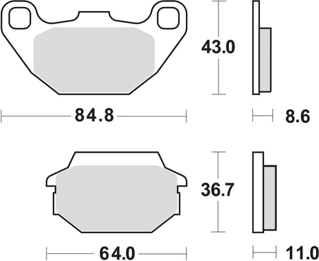 Trw remblokken mcb 712 brake pads sinter mcb712srm