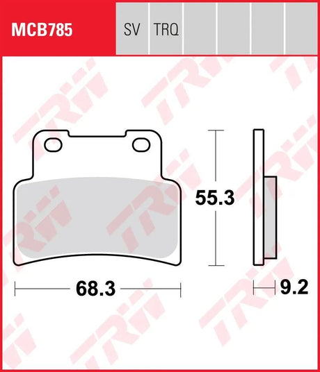 Trw remblokken mcb 785 brake pads organ. mcb 785