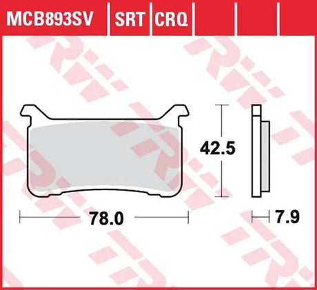 Trw remblokken mcb 893 brake pads sinter mcb 893 sv
