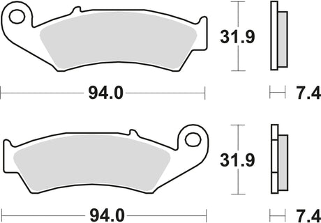 Trw remblokken mcb 574 brake pads sinter mcb 574 rsi