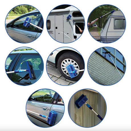 Proplus producten telescopische wasborstelset 3mtr incl spons trekker