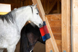 Producten halfronde koeborstel veeborstel blauw rood xl