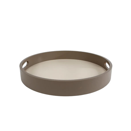 Dienblad bjarne off-white taupe ø30x4cm