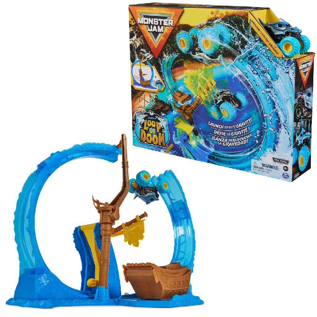 Monster Jam Megalodon Loop oder Doom Stunt Play Set