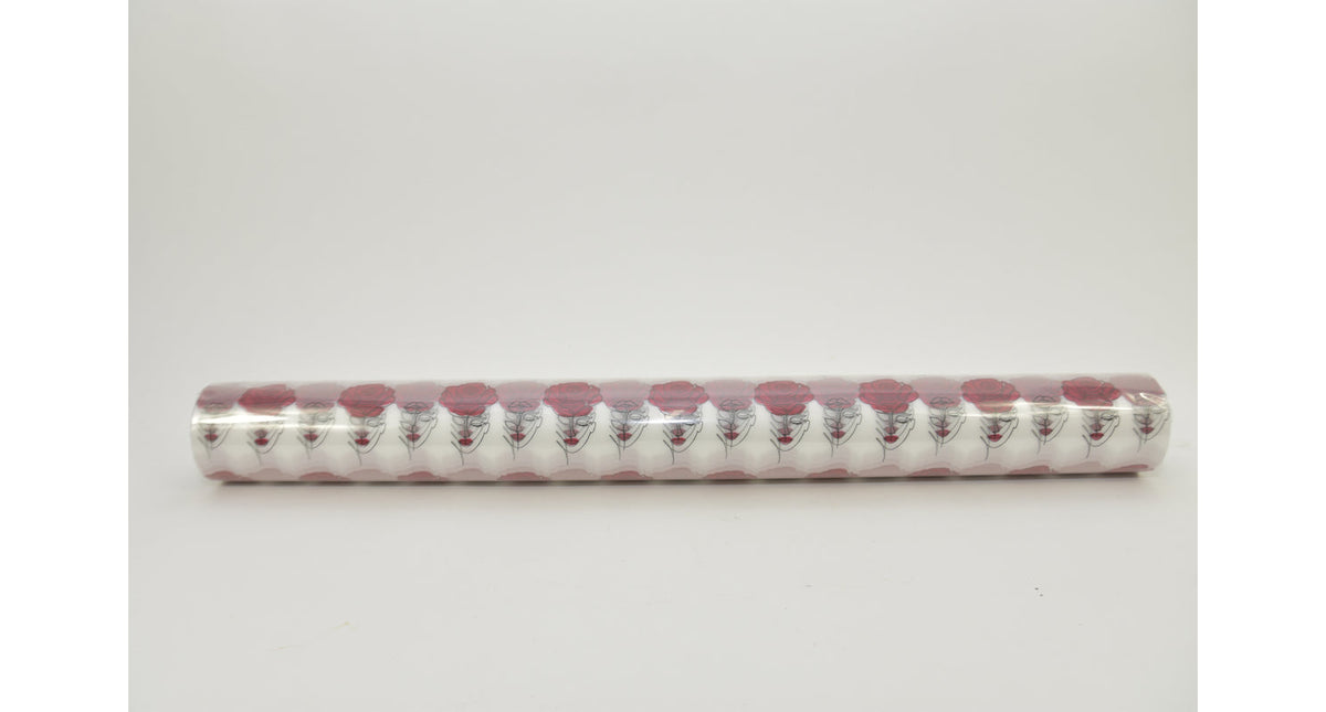 Rol folie 60cm 50mtr matwit + rode rozen + kus