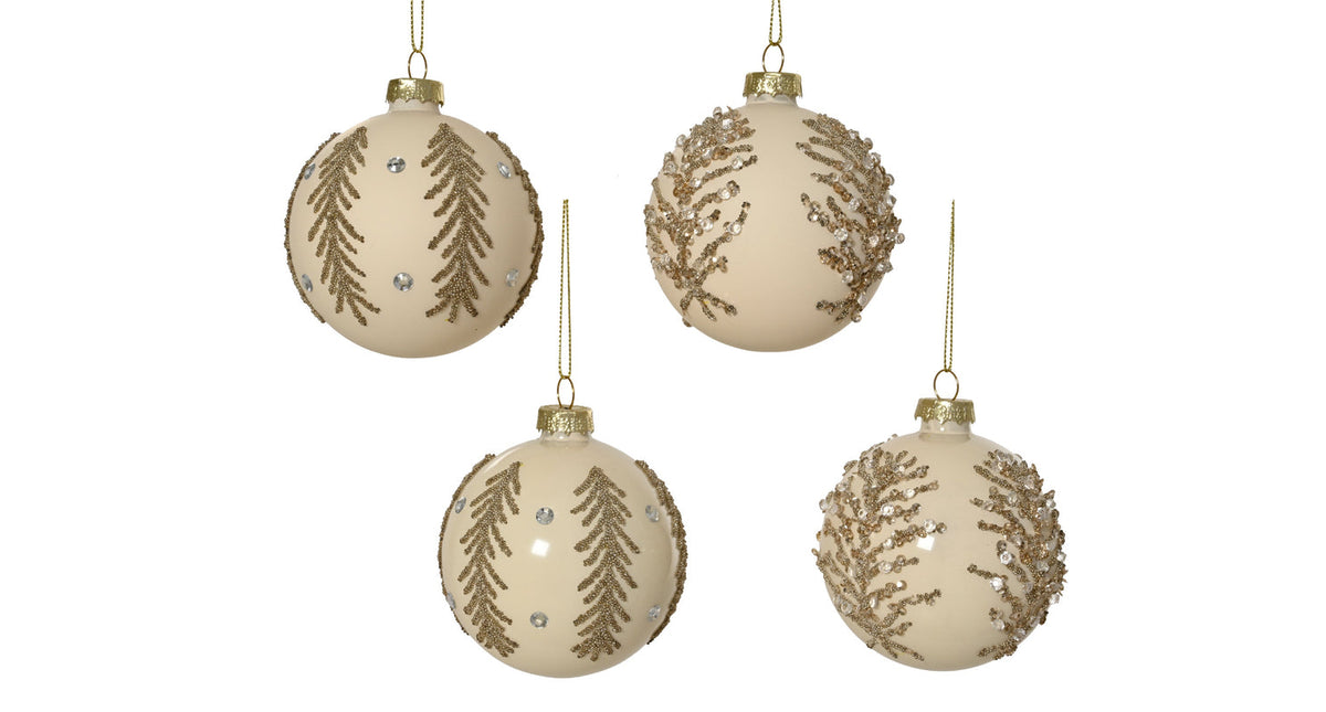 Kerstballen glas enamel - matt 4ass assortie d.8cm