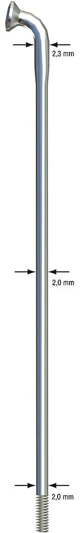 Sapim spaak 14-292 x-strong rvs zonder nippel (100st)