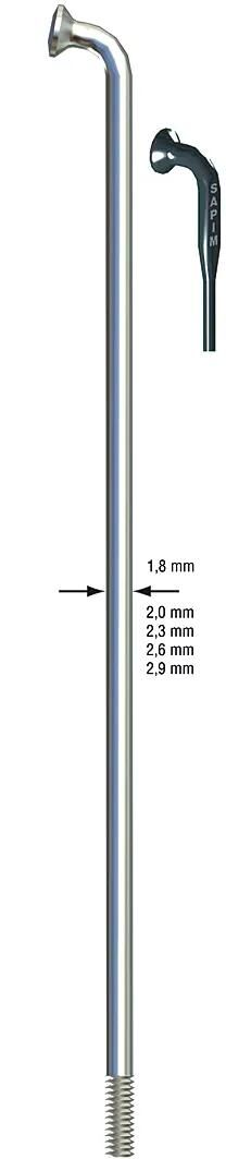 Sapim speiche leader spoke leader sst 2x256mm b