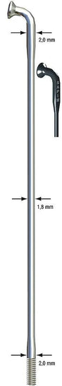 Sapim spaak 14-272l race rvs zwart zonder nippel (100st)
