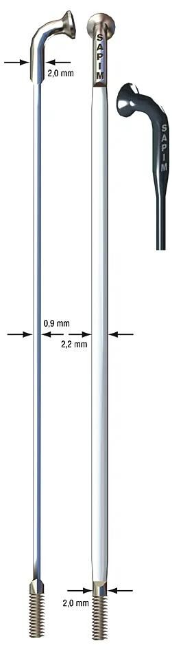 Sapim messerspeiche cx-ray aero blade spoke cx-ray sst 2x272mm sil.
