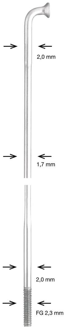 Alpina spaak spoke sst db 2x1,7x2mm 252mm sil.
