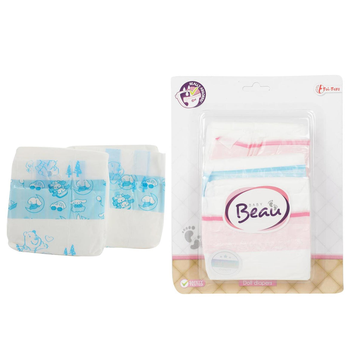 Toi-toys beau luiers voor babypop 3st