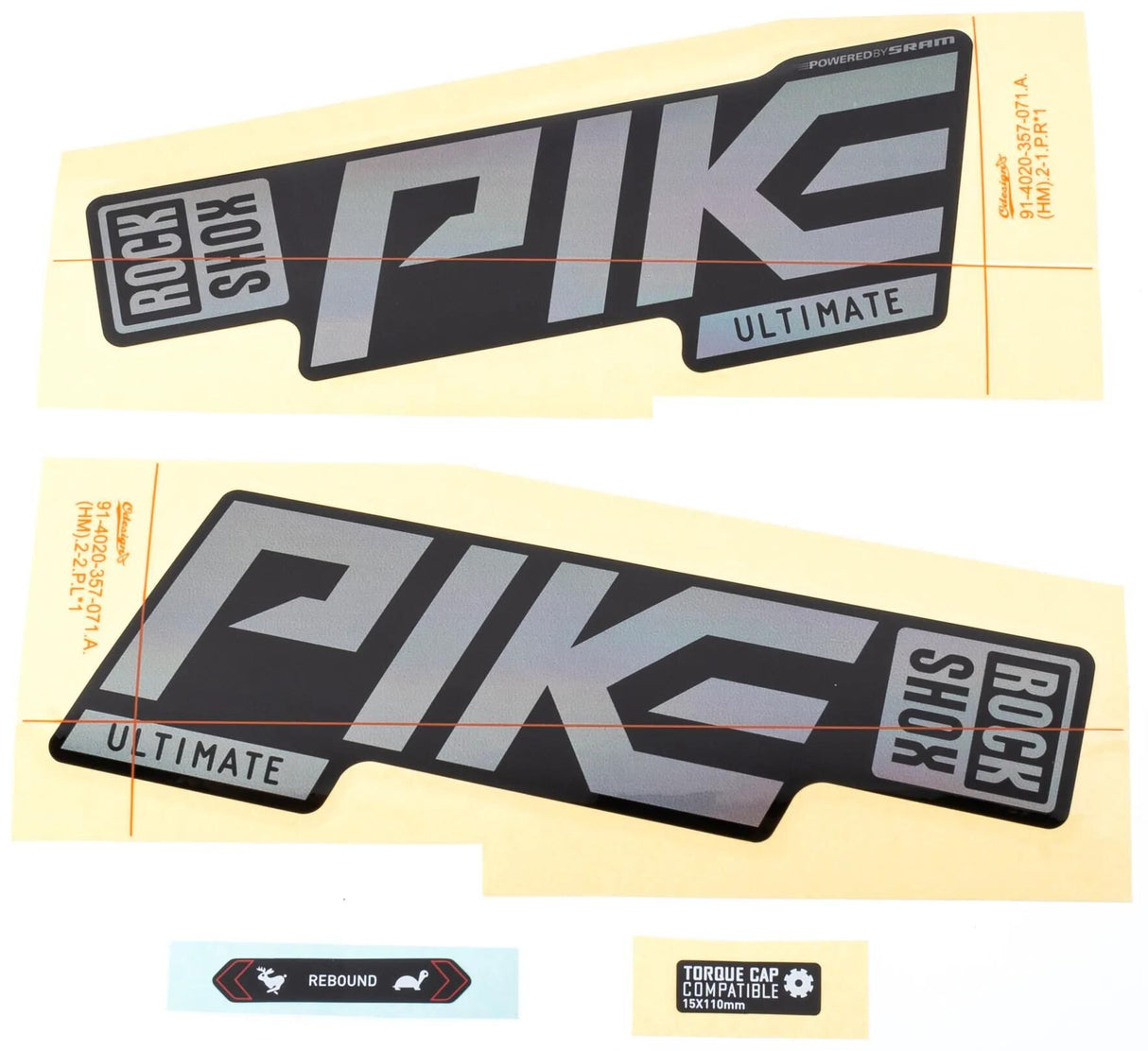 Rockshox decor set signatur series decal set rs pike ult. rainbow