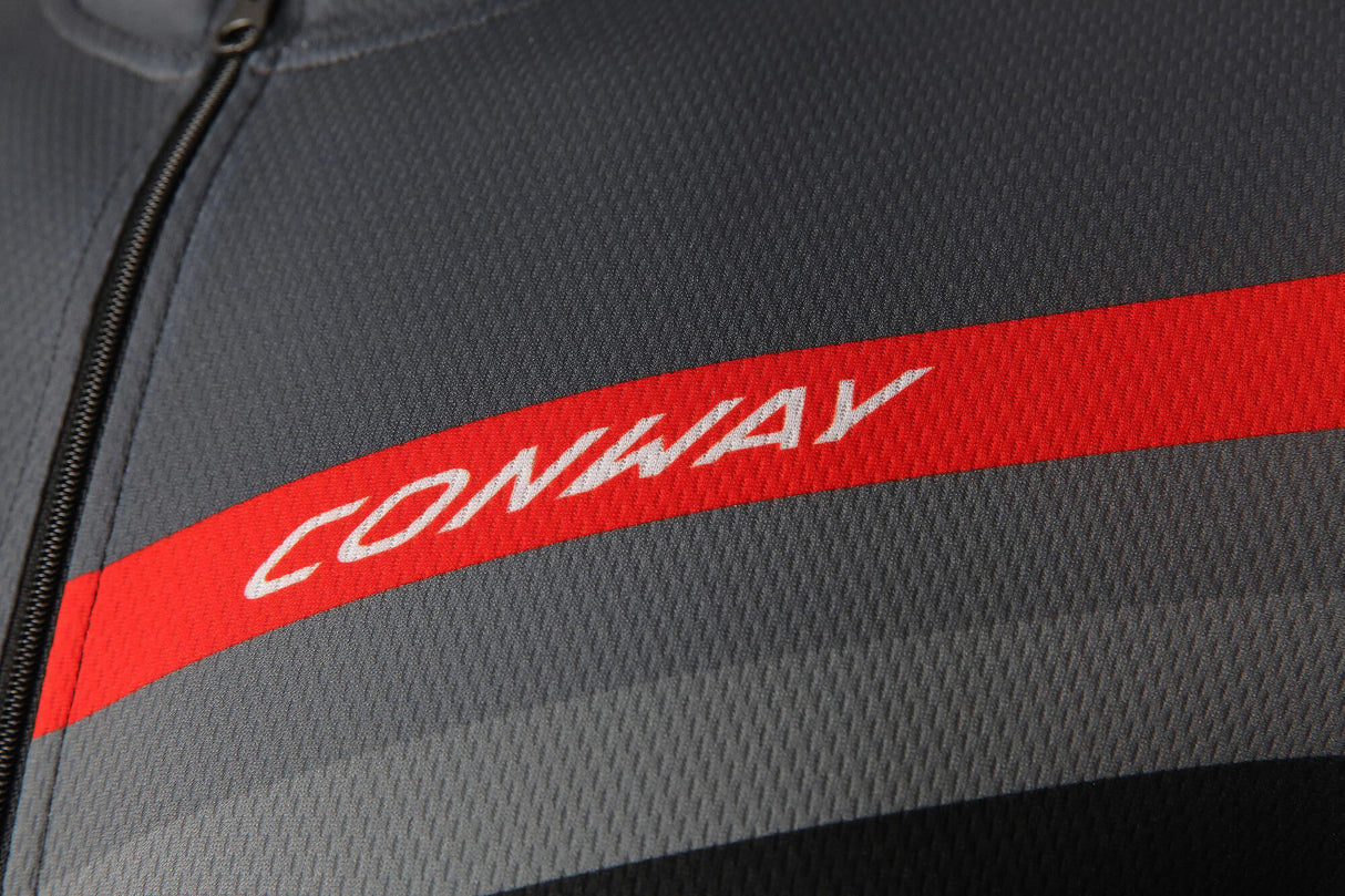 Conway shirt met korte mouwen active jersey full zip ss jersey act.full zip ss xxl grey black