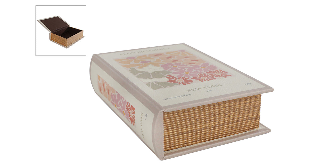 Opbergbox flower market geel papier 20x14,5x5,5cm