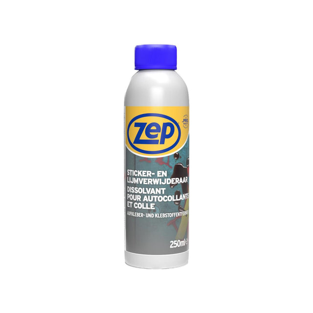 Zep lijmverwijderaar 250 ml - stickerverwijderaar voor stickers, etiketten, lijmresten, kauwgom en teer - adhesive remover voor glas, hout, metaal en tegels