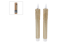 Kaars led tearful r c goud s2 2xaaaex 1xc2032in 2,2x2,2x21cm