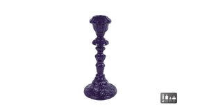 Kandelaar naomi paars aluminium 8x8x17,5cm