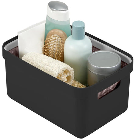 Sunware sigma home opbergbox 5l – 25,2x17,5x12,2 cm – antraciet – bpa-vrij plastic, stapelbaar (deksel apart verkrijgbaar) – stijlvolle opbergmand voor kinderkamer woonkamer