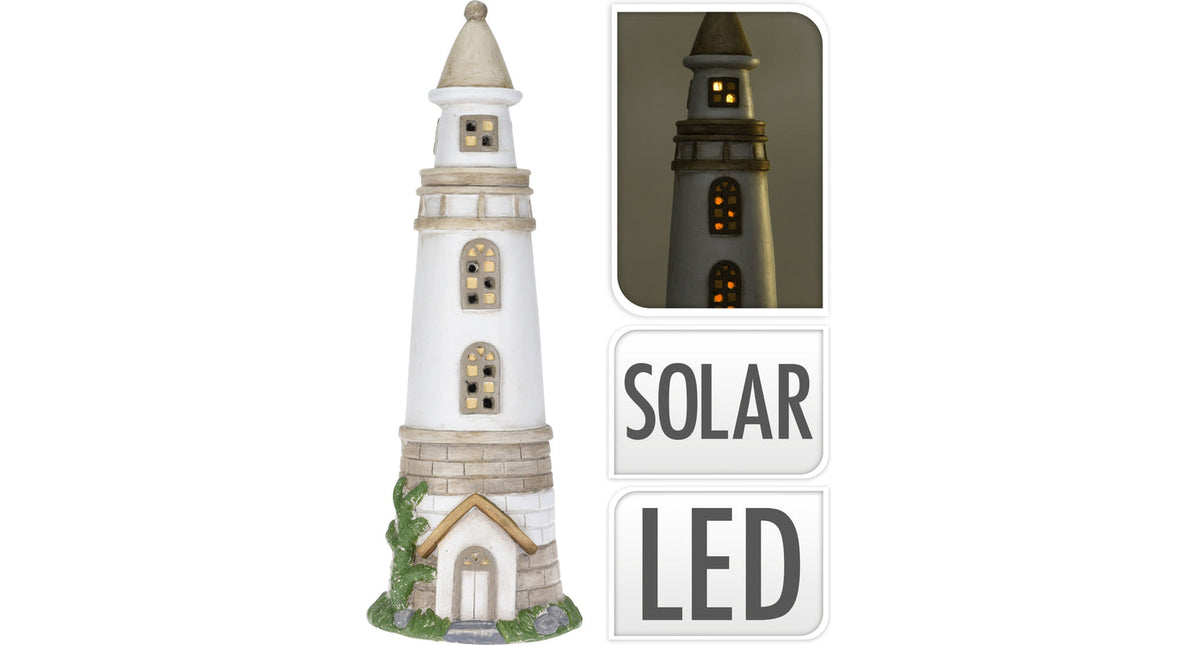 Vuurtoren magnesium met solar d22 h71,5cm