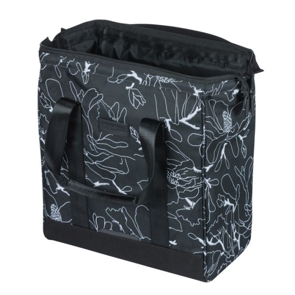 Basil fietsshopper grand flower mik 23l 12 x 35 x 35 cm - zwart