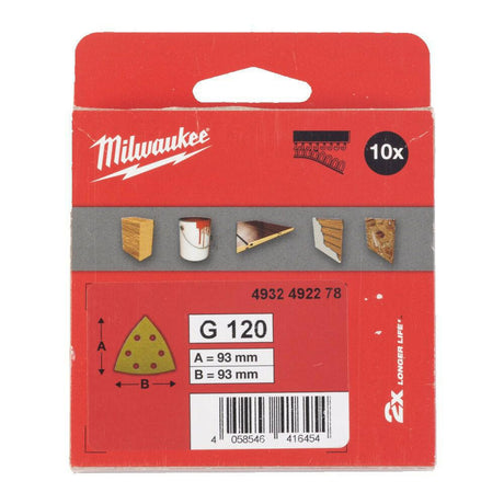 Milwaukee schuurpapier premium delta hp 93mm x 93mm 6 gaten p40 10szt.