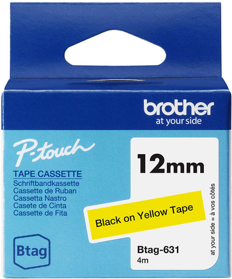 Brother btag-631 zwart op geel labeltape – breedte 12 mm
