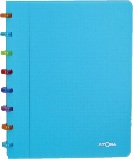 Atoma tutti frutti schrift | ft a5 | 144 bladzijden | geruit 5 mm | transparant turkoois