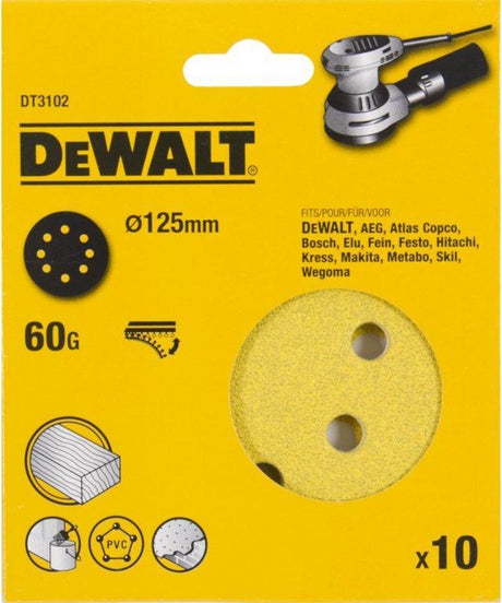 Dewalt accessoires dewalt dt3102-qz - schuurpapier - 125mm - korrel 60 - quick fit