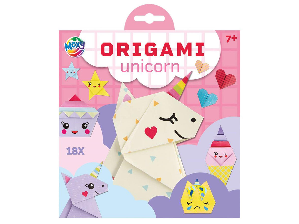 Moxy origami 19,5x19,5cm vellen 2 assorti unicorn kawaii