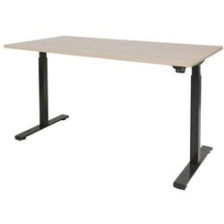 Zit-sta-bureau schaffenburg dextro basic 160 x 80 cm eiken zwart
